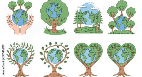 Colorful set of various fruit icons in a grid layout Vector