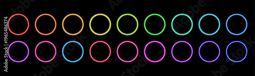 Soft glowing neon ring with gradient highlights. Circular shape emits subtle light and depth. Ideal for digital banners and futuristic compositions.
