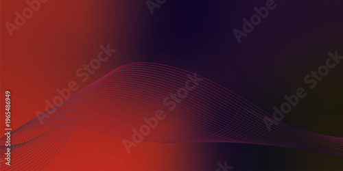 Bild auf Leinwand Abstract DarkSlateBlue Black red background with glowing flowing lines and soft