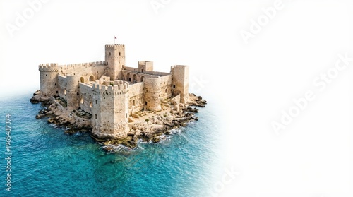 The Ancient Kizkalesi Castle view in Turkey