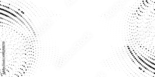 Gray abstract banner with black halftone design. Halftone texture in the form of circles and geometric shapes. Design for banners, posters, social media frames, and business. Vector illustration