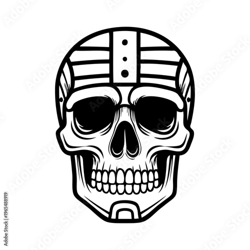 Logotipo con dibujo con líneas de una calavera con decoración de estilo maya para El Día de los Muertos 