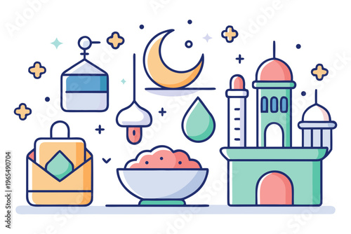 vector set of bathroom accessories