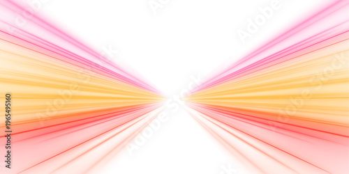 Yellow and red neon waves twist through futuristic highway space. Energy flow suggests fast digital transport motion. Abstract vector PNG.