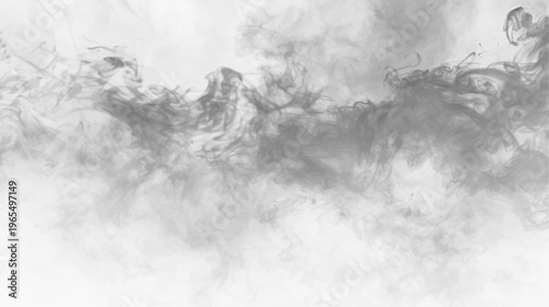 Light smoke cloud with transparent gradients and gentle flow, perfect for atmospheric designs. vector