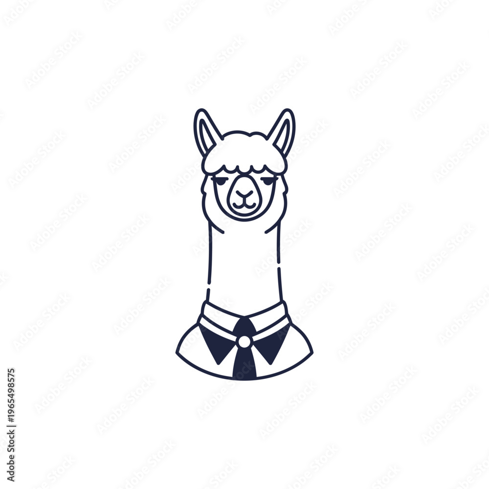 Obraz premium Simple Llama Line Art Logo
