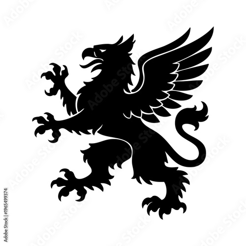Logotipo con la silueta de un grifo heráldico, con las alas extendidas y garras afiladas, al estilo clásico de los emblemas medievales