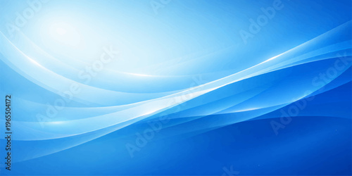 Abstract blue wave background with smooth flowing lines and light design