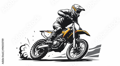 Dynamic illustration of a dirt bike rider in action