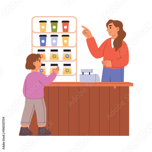 Shop Negotiation  vector concept illustration EPS file