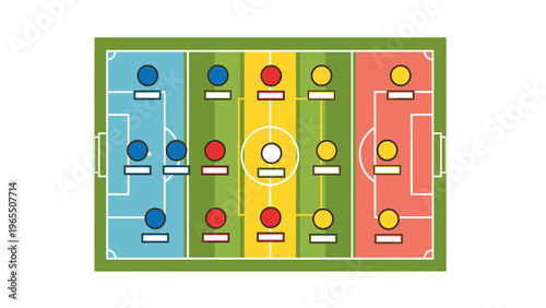 Soccer Formation Strategy Vector Illustration Tactics Board Graphic Design