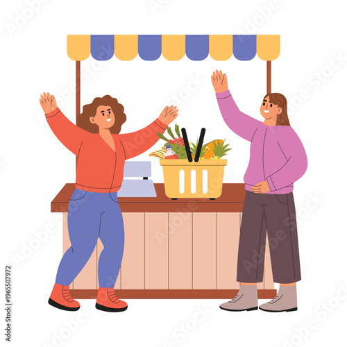 Friendly Seller  vector concept illustration EPS file