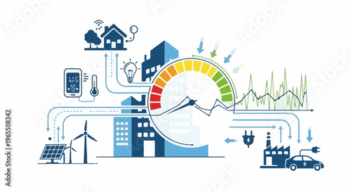 Smart city systems integration energy, environment, and data flow