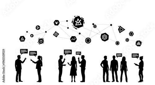 Business people communicating with each other.