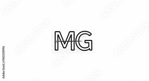 Stylized black outline of the letters "MG" with a horizontal line bisecting them
