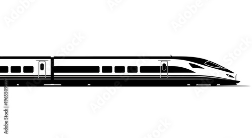 Modern train on rail tracks.