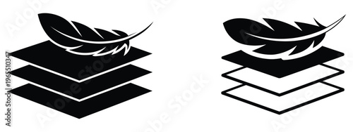 Fabric, with feather filler icon featuring soft textile and cushioning material symbol, comfort and bedding concept, modern flat vector illustration for home decor, textiles, apps, websites, 