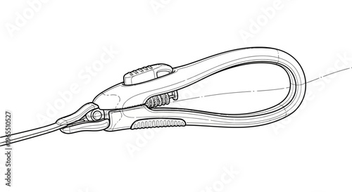 Metal wire rope clip fastener closeup.