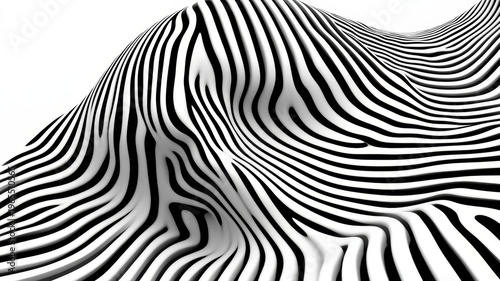 Black and white striped wave pattern abstract black and white pattern featuring undulating stripes creating a sense of motion and depth