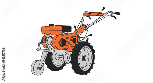 Tiller machine for gardening work.