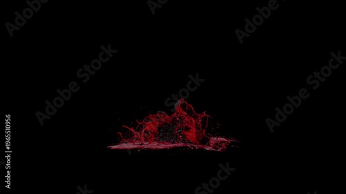 Wallpaper Mural 3D Animation Blood Paint Splashing, Liquid Ink Burst, Shiny Paint Fluid Simulation, VFX Overlay, Alpha Channel Torontodigital.ca