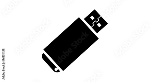 Black USB flash drive device.