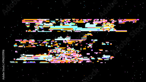 Abstract digital glitch vector in data visualization style with red pink accents, focused on digitalization and data transformation. Ideal for tech branding, UI, and sci-fi graphics.
