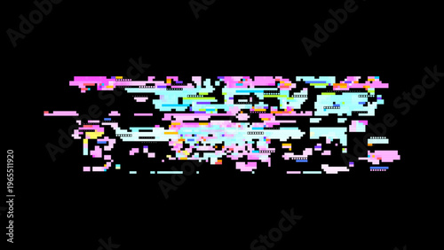 Pixelated glitch vector with red pink tones, digitalism concept in data visualization aesthetics for tech and gaming use. Ideal for tech branding, UI, and sci-fi graphics.