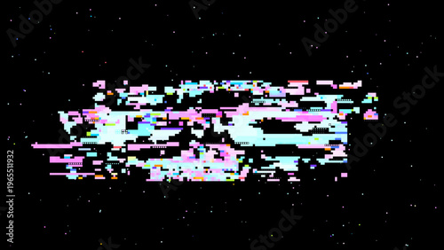 Pixelated glitch vector with red pink tones, digitalism concept in data visualization aesthetics for tech and gaming use. Ideal for tech branding, UI, and sci-fi graphics.