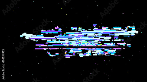 Abstract digital glitch vector in data visualization style with red pink accents, focused on digitalization and data transformation. Ideal for tech branding, UI, and sci-fi graphics.