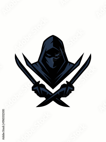 Ninja Warrior Silhouette Illustration.