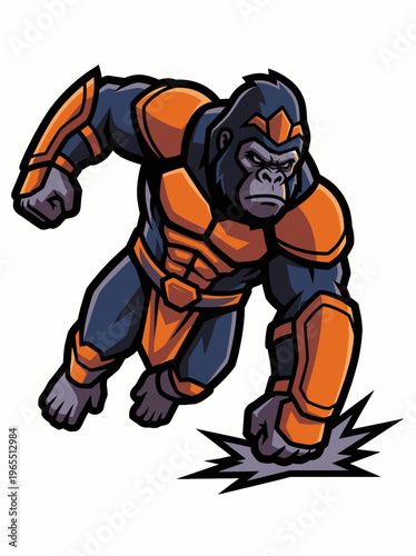 Robot Gorilla Cartoon Character.