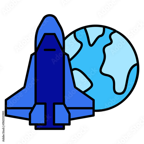 space shuttle and earth