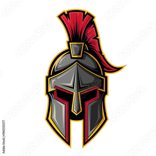 Spartan Helmet with Red Crest.