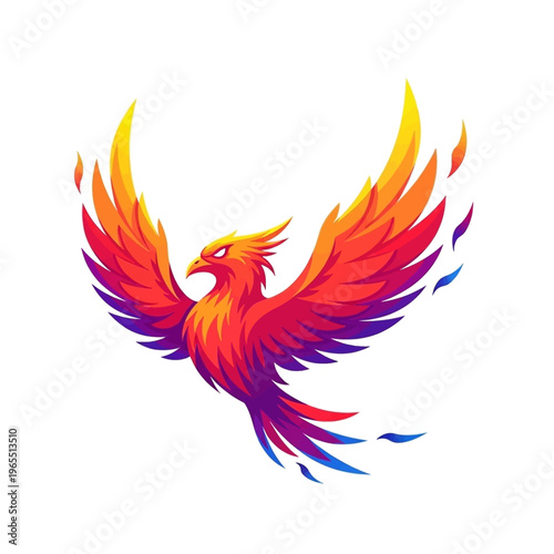 Vibrant Phoenix Bird Illustration.