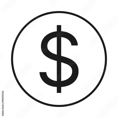 Hollow US Dollar Circle Outline Icon
