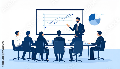 Startup Pitch Presentation Vector Illustration