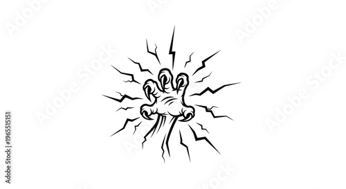 Monster Hand Through - Dramatic Illustration