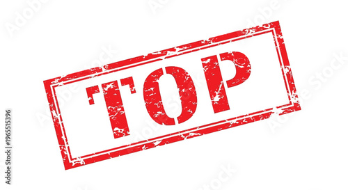 A red stamp displaying the word top in bold uppercase letters on a white background
