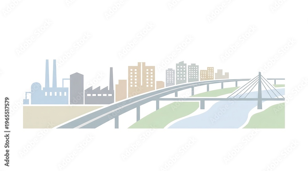 Obraz premium Ghaziabad City Skyline Industrial and Urban Development Vector