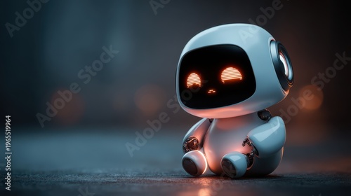 Glowing-eyed cyber robot adds charm, security