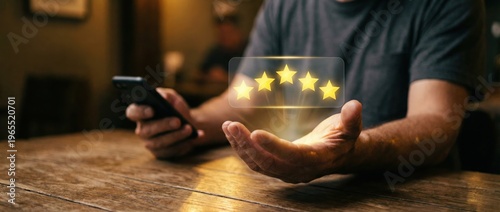 Enhancing customer engagement through modern digital interactions at cozy environment events close-up view of rating visualization concepts for improved user experience