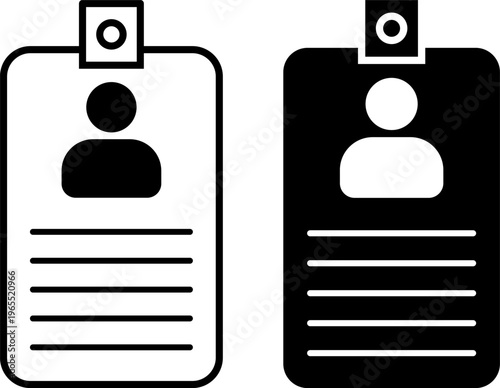 Contrast between traditional and modern identification card designs on clipboards