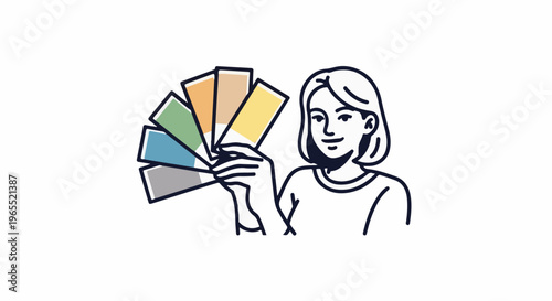 Person holding a fan of color samples for selection