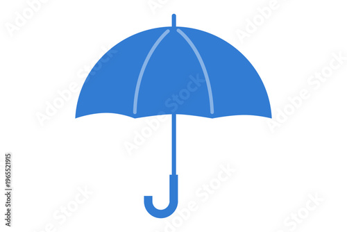 シンプルでかわいい青色の傘のベクターイラスト 