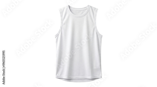 Fotografía Blank white sleeveless athletic tank top, perfect for active men and women