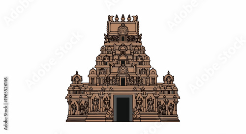 Ornate Indian temple facade with intricate carvings and figures