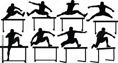 Athlete Hurdle Silhouettes