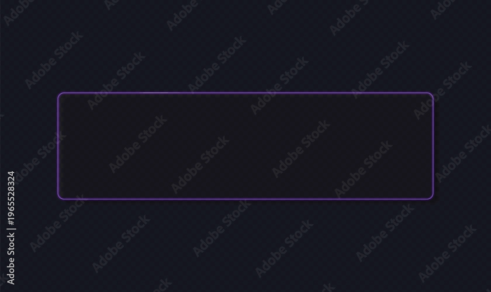 Fototapeta premium Purple Neon Rounded Frame Dark Mode UI Vector for Website Search Bar and Panel Elements