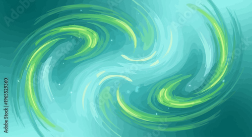 Green swirling abstract motion blur.